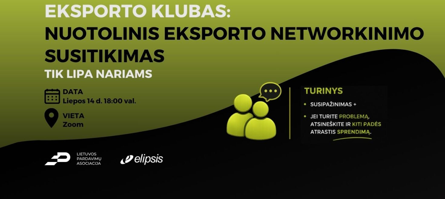 Eksporto klubas: nuotolinis eksporto networkinimo susitikimas
